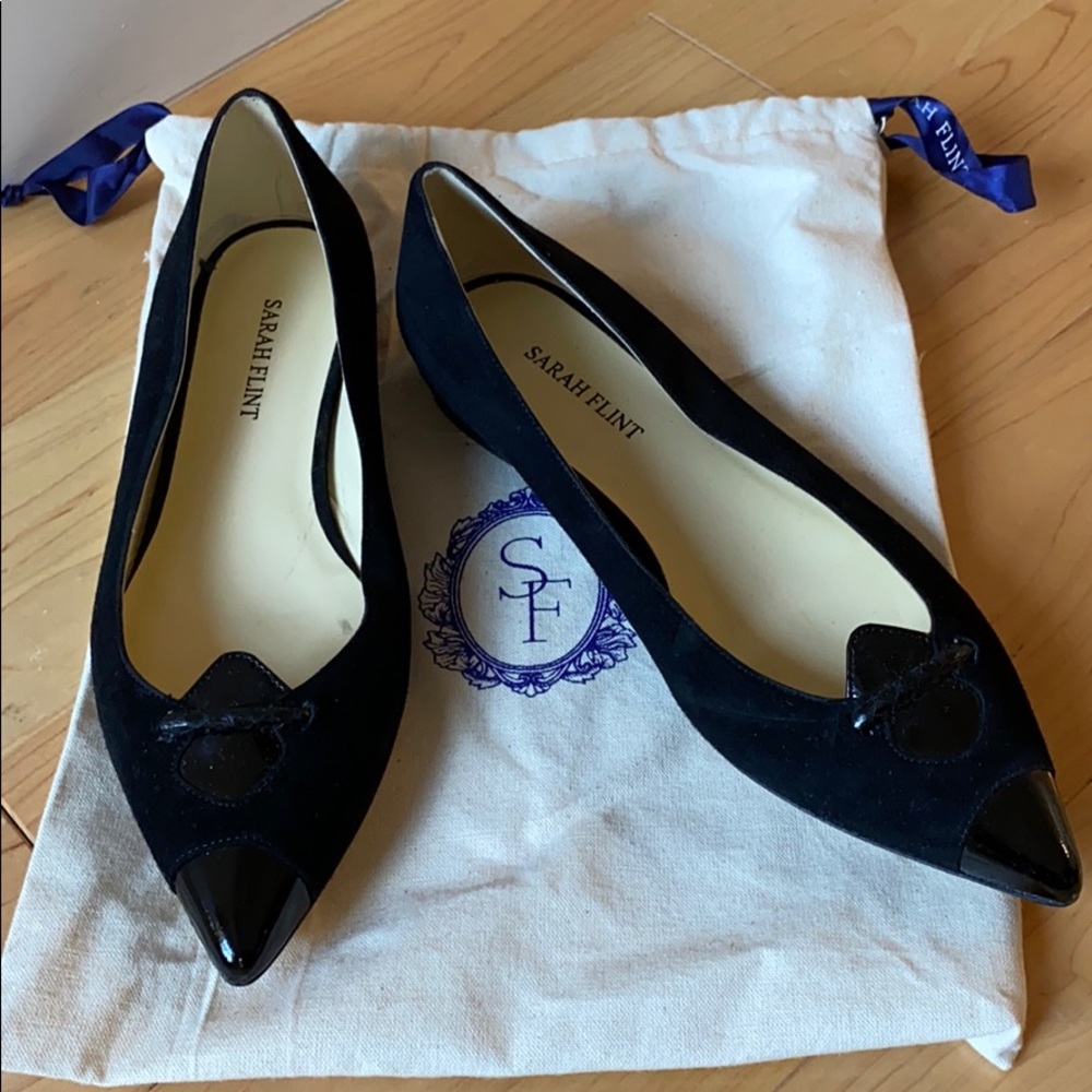 Sarah Flint Black Suede Lamar Ballet Flat